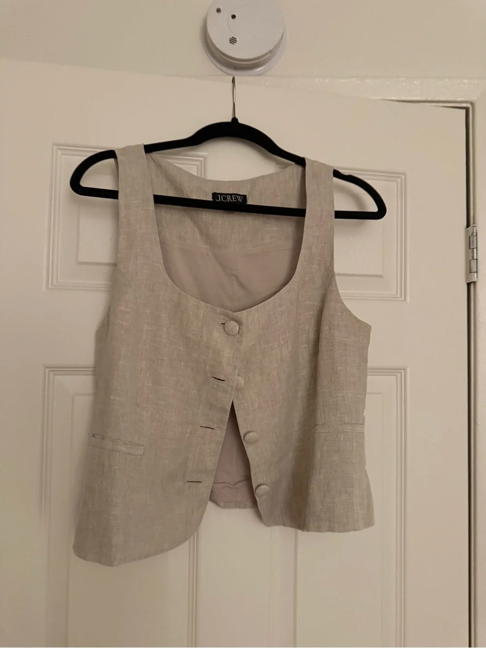 J Crew FLAX BEIGE LINEN TOP